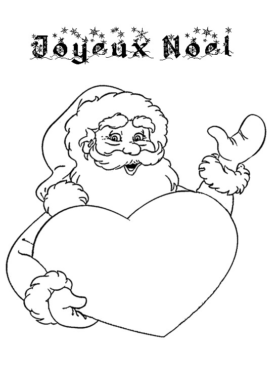 Coloriage Joyeux Noël Cœur - Noël à imprimer