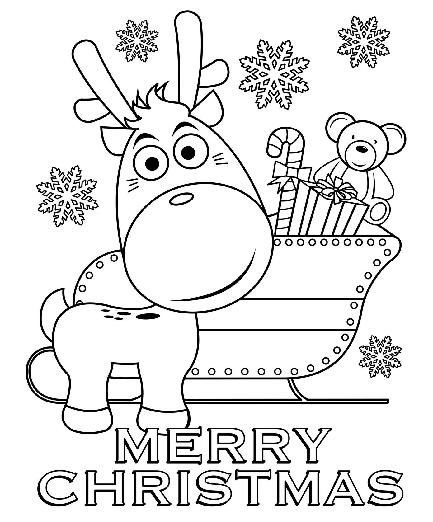 Coloriage Joyexu Noël Par Le Renne Au Nez Rouge - Noël à imprimer