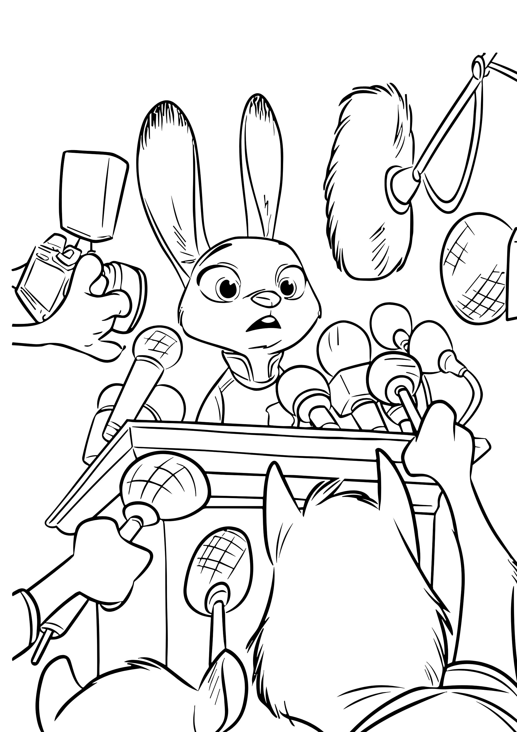 Coloriage Judy Hopps En Conference De Presse - Zootopie à imprimer