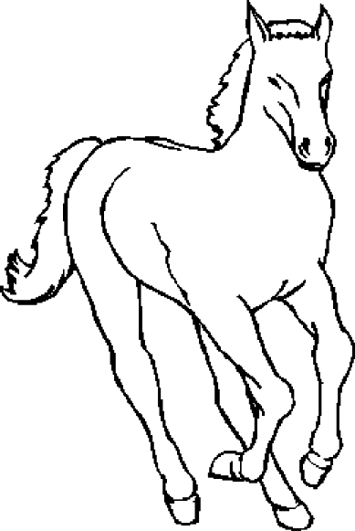 Coloriage Jument Au Galop - Cheval à imprimer