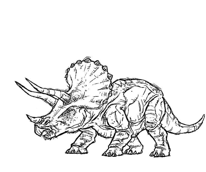 Coloriage T-Rex rugissant de Jurassic World - Jurassic world park à imprimer