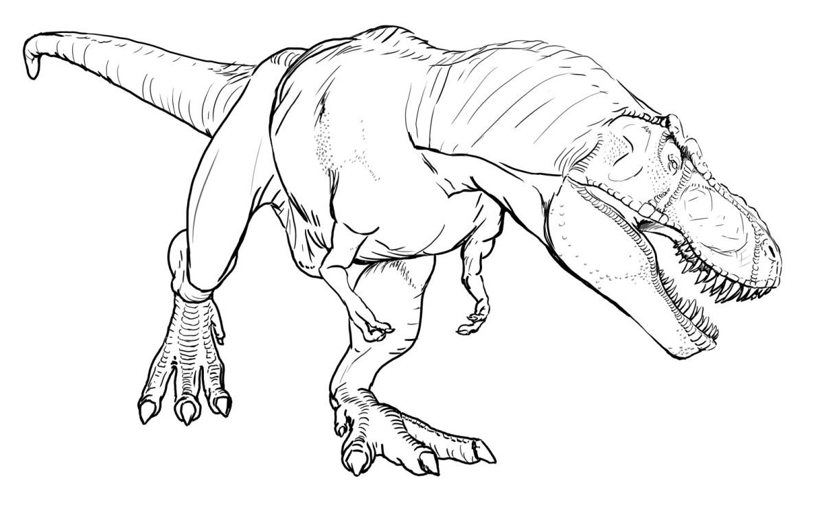 Coloriage Jurassic Park Trex Hd - Jurassic world park à imprimer