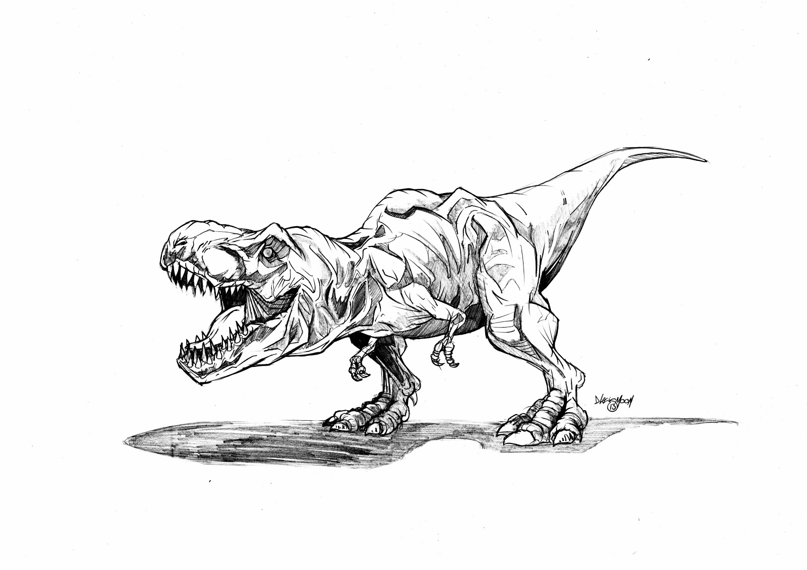Coloriage Jurassic Park Trex - Jurassic world park à imprimer