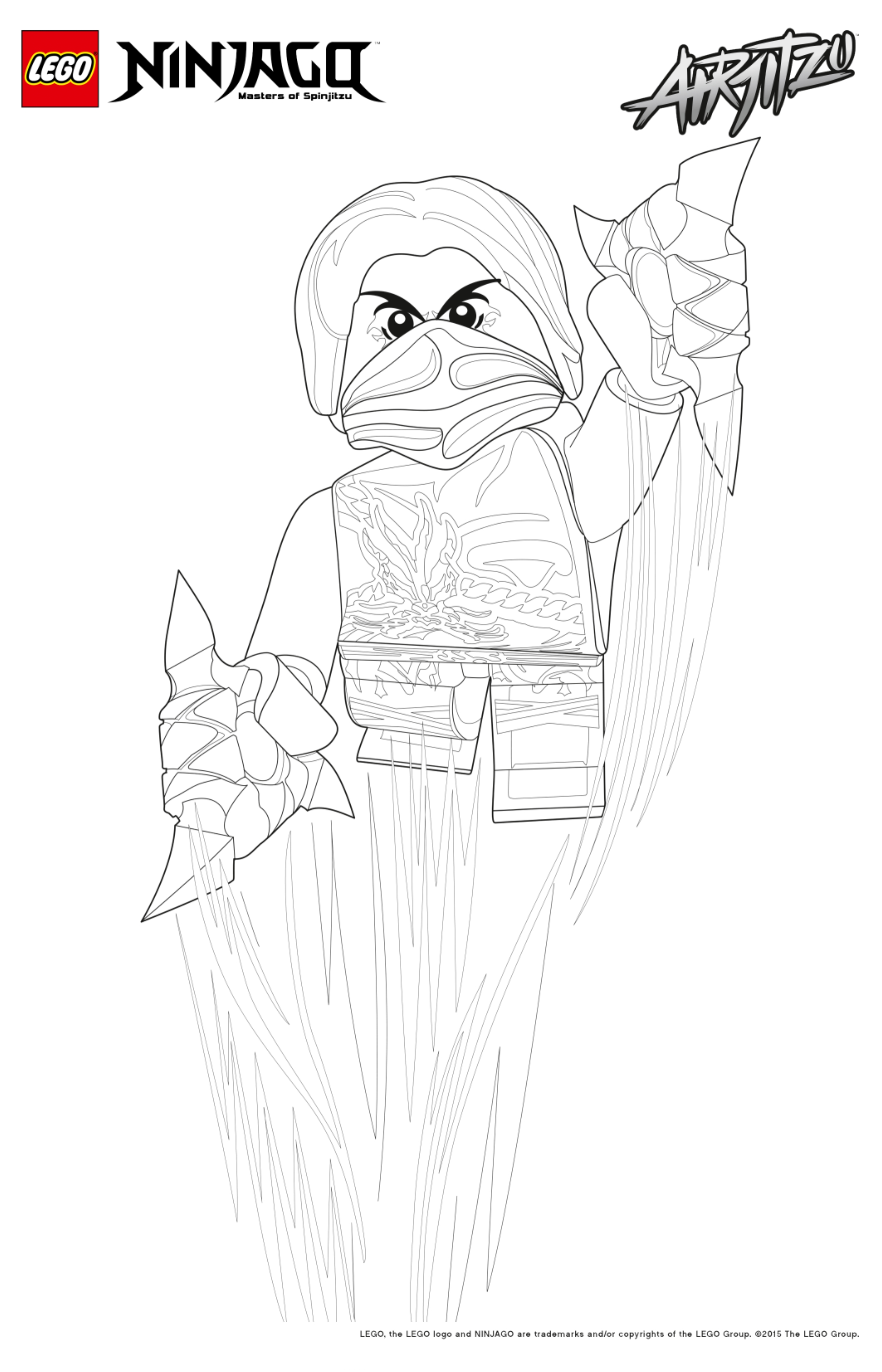 Coloriage Kai Saute Haut - Ninjago à imprimer
