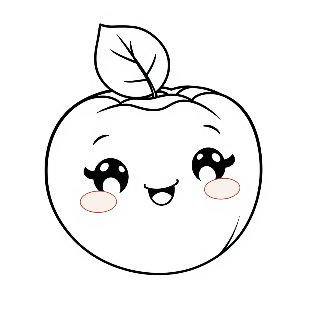 Coloriage Kaki 2 Fruit Kawaii - Kawaii fruits à imprimer