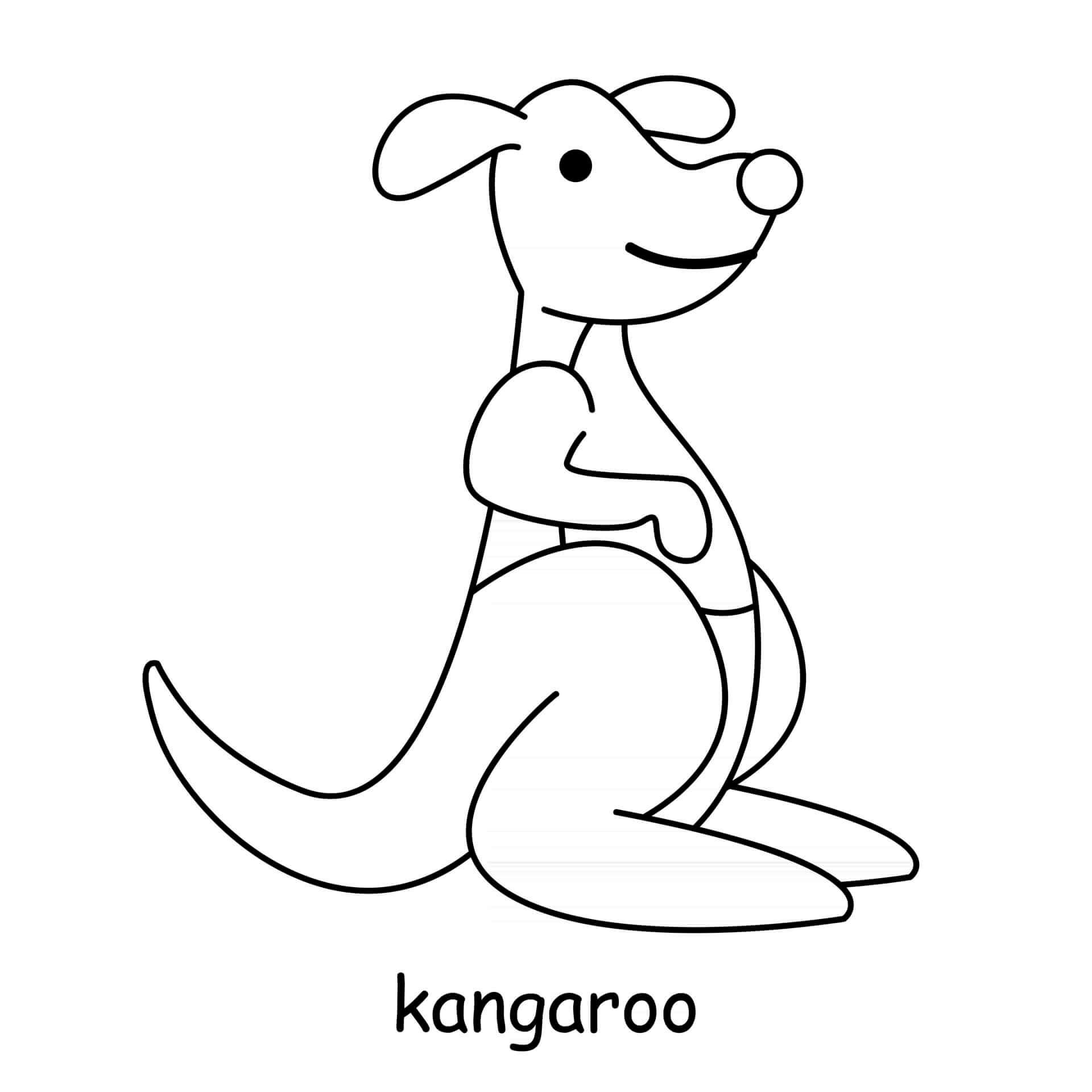 Coloriage Kangourou Grands Pieds - Animal à imprimer
