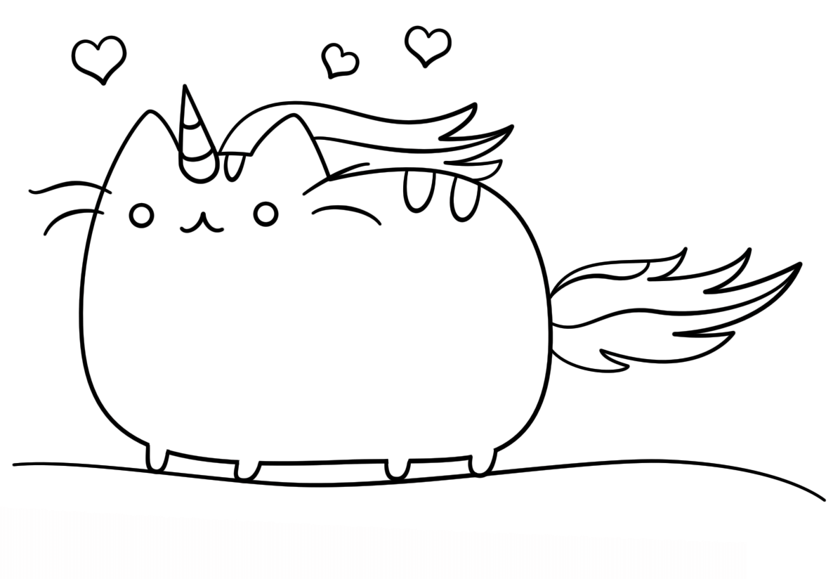 Coloriage Kawaii Cat And Pusheen - Pusheen à imprimer