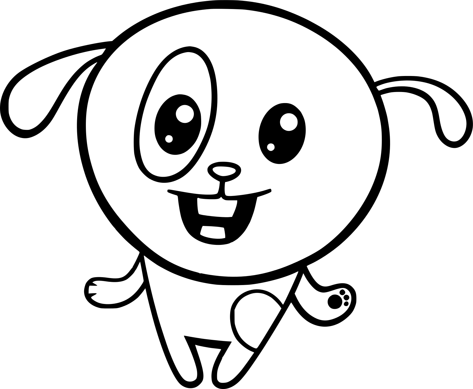 Coloriage Chien Kawaii Cartoon - Dessin kawaii à imprimer