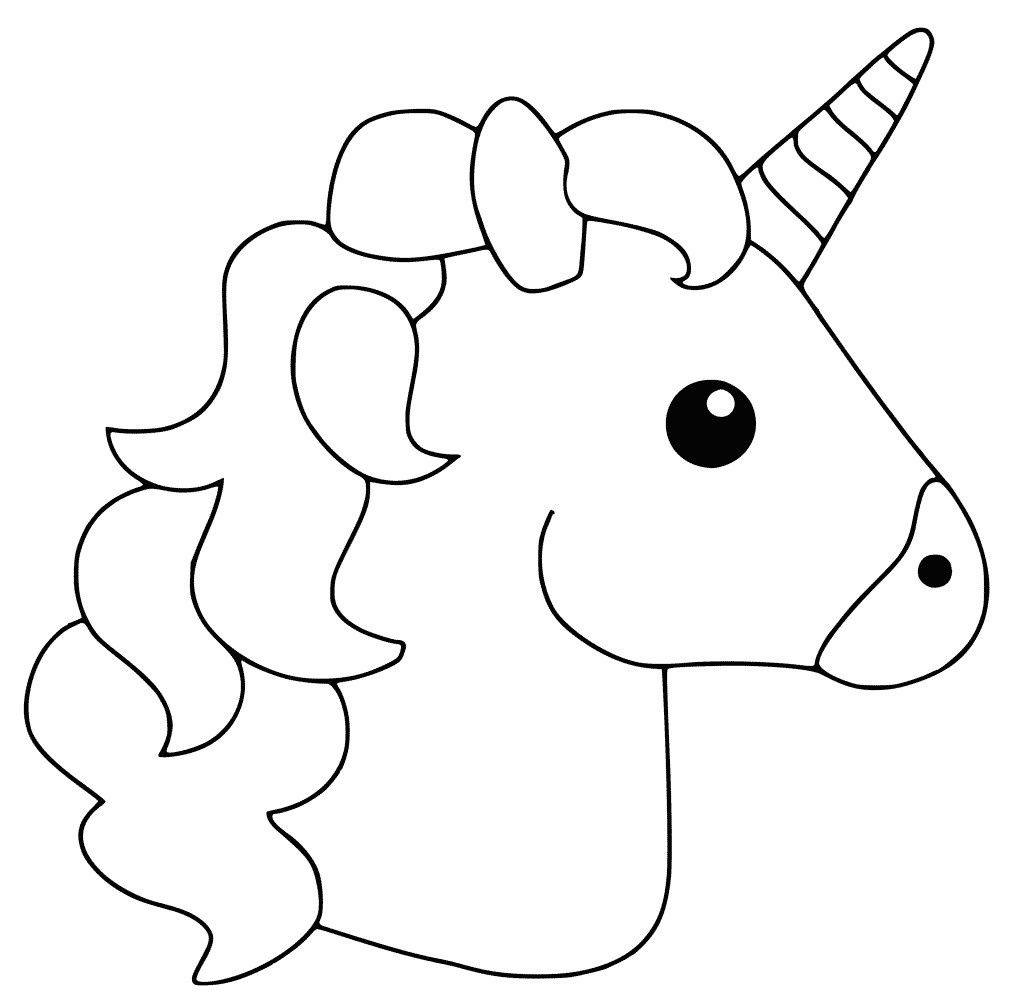 Coloriage Kawaii Licorne - Kawaii à imprimer