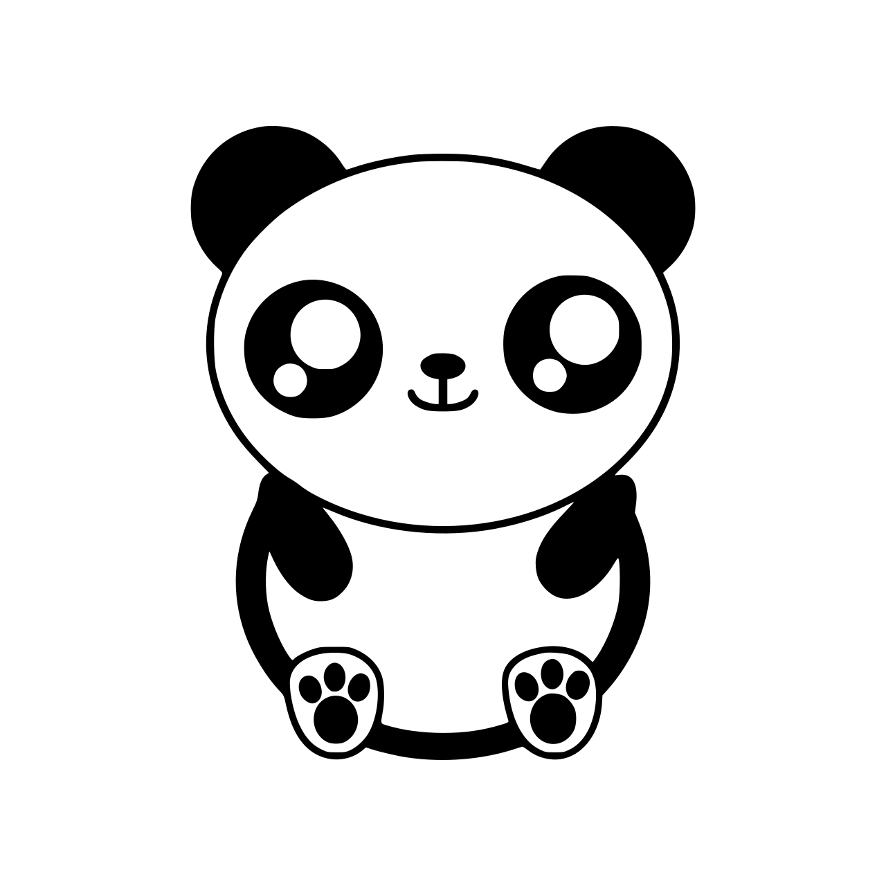 Coloriage Kawaii Panda - Dessin kawaii à imprimer