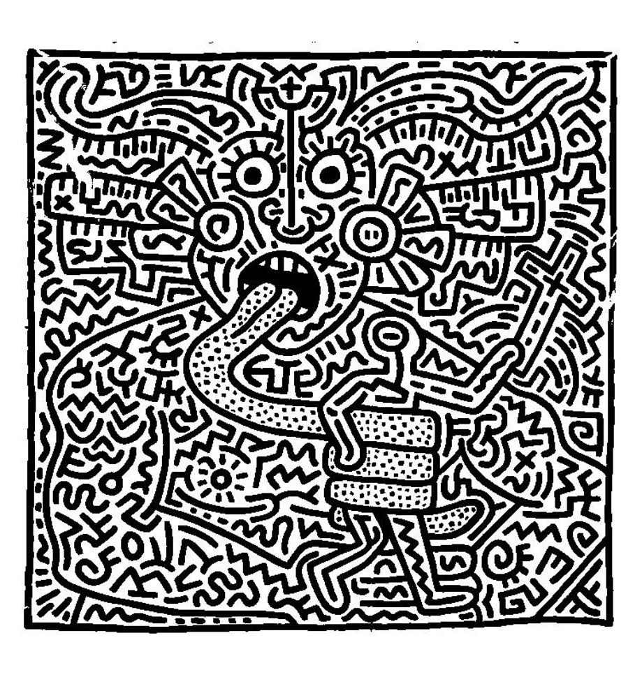 Coloriage Keith Haring 1 - Art à imprimer