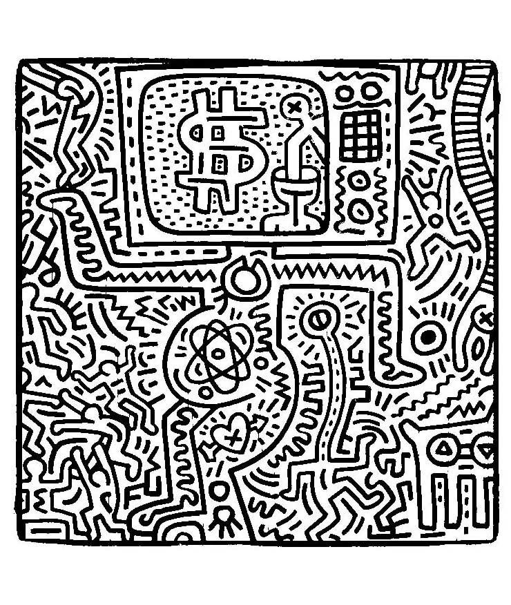 Coloriage Keith Haring 10 - Art à imprimer