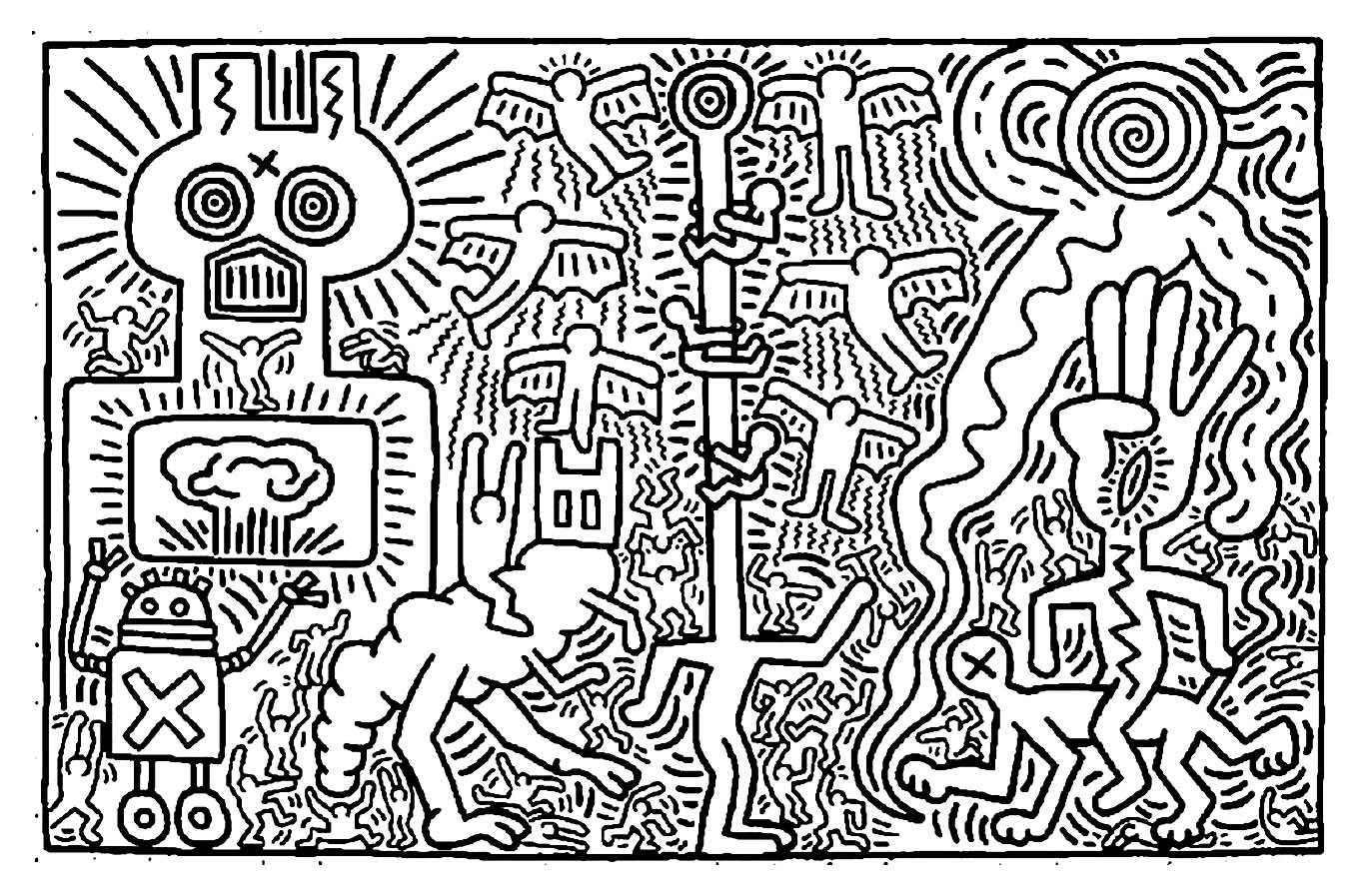 Coloriage Keith Haring 2 - Art à imprimer
