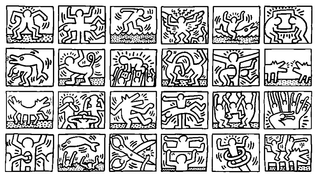 Coloriage Keith Haring 4 - Art à imprimer