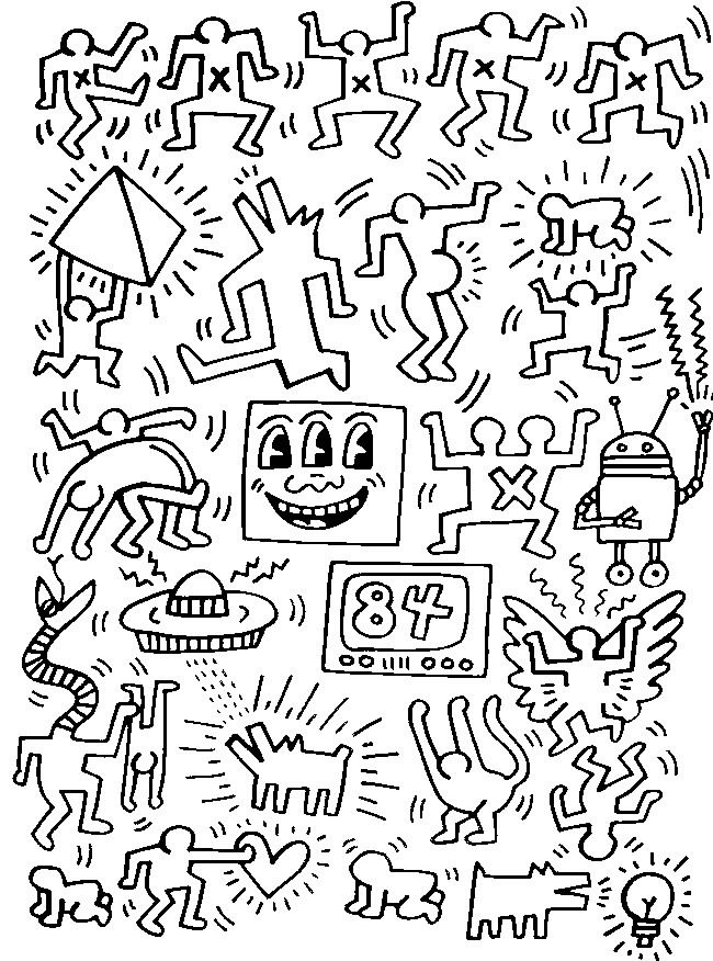 Coloriage Keith Haring 7 - Art à imprimer
