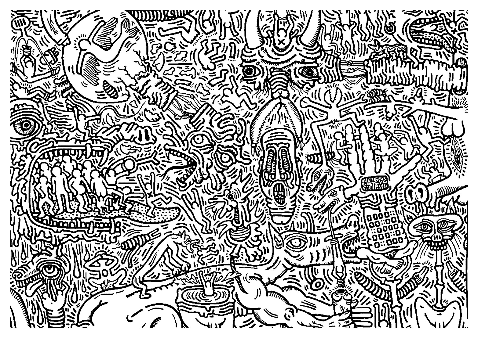 Coloriage Keith Haring 9 - Art à imprimer