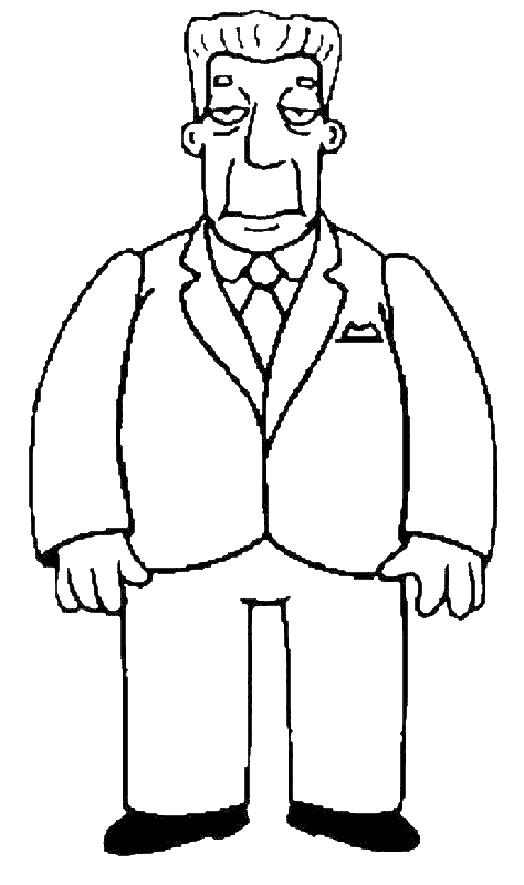 Coloriage Ken Brockeman Presentateur Du Journal Televise De Springfield - Simpson à imprimer