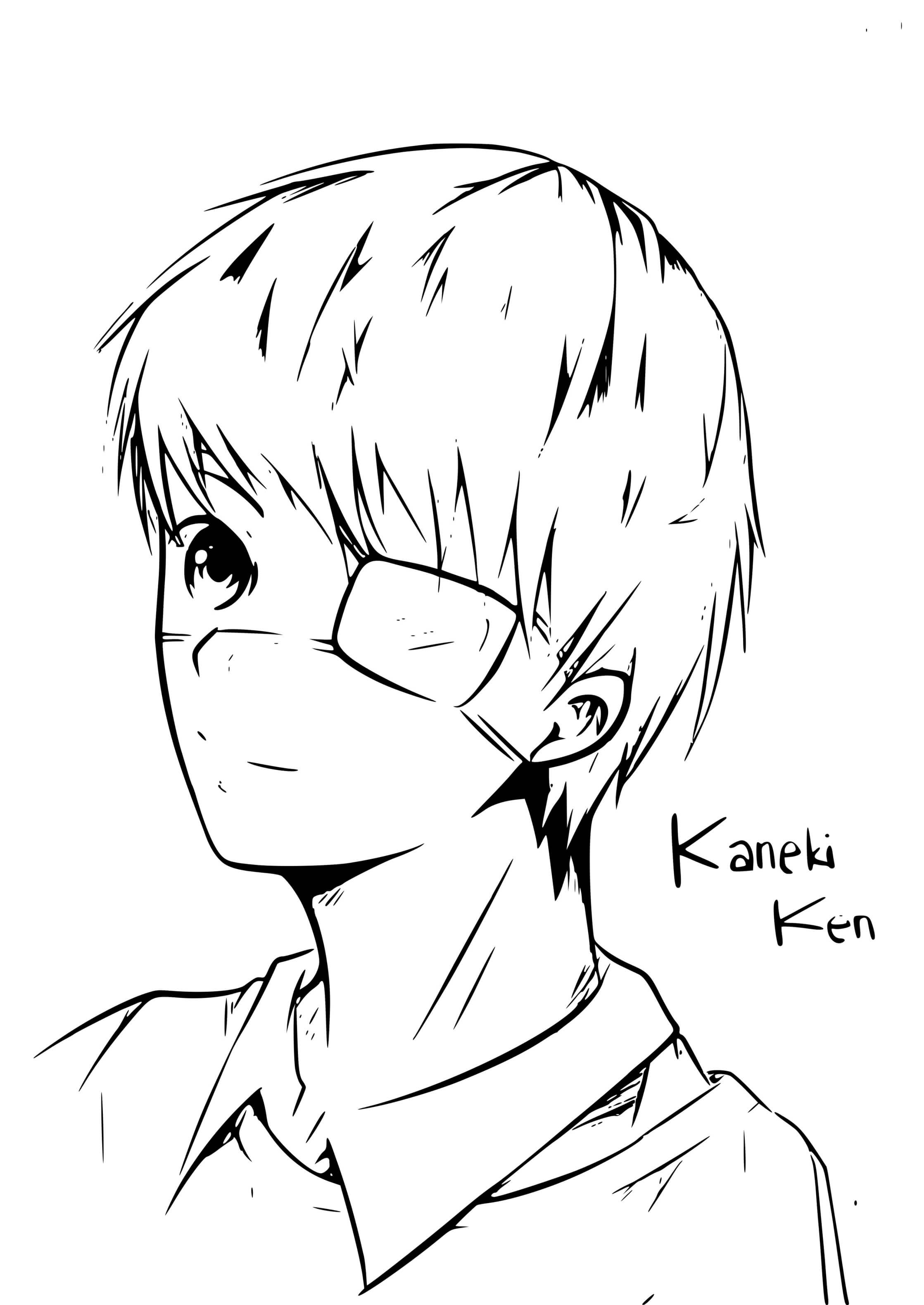 Coloriage Ken Kaneki - Tokyo ghoul à imprimer