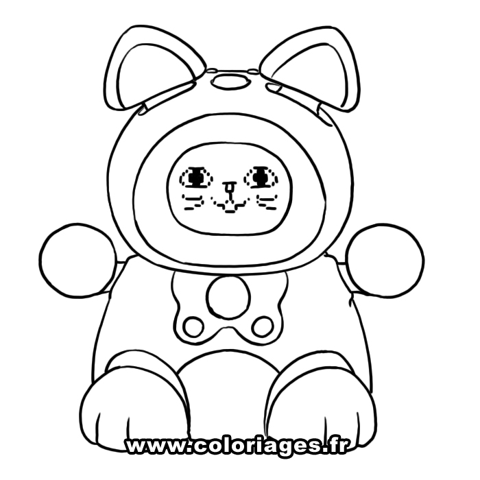 Coloriage Kidiminiz Chat Rose - Chat à imprimer