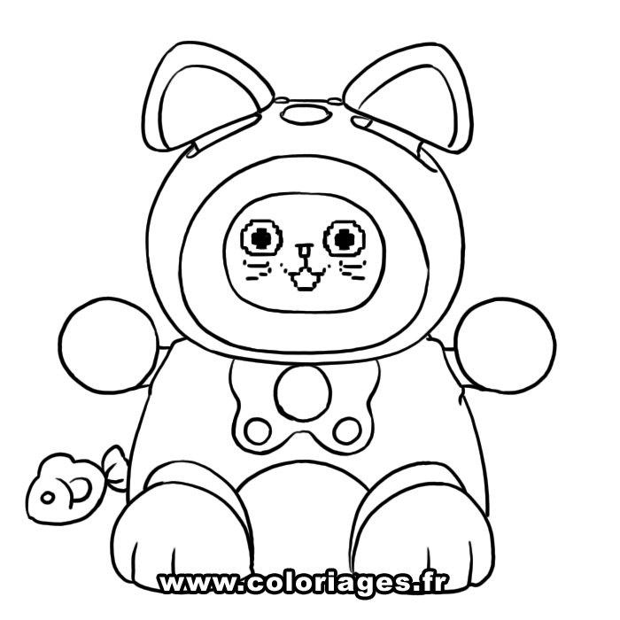 Coloriage Kidiminiz Chat Violet - Chat à imprimer