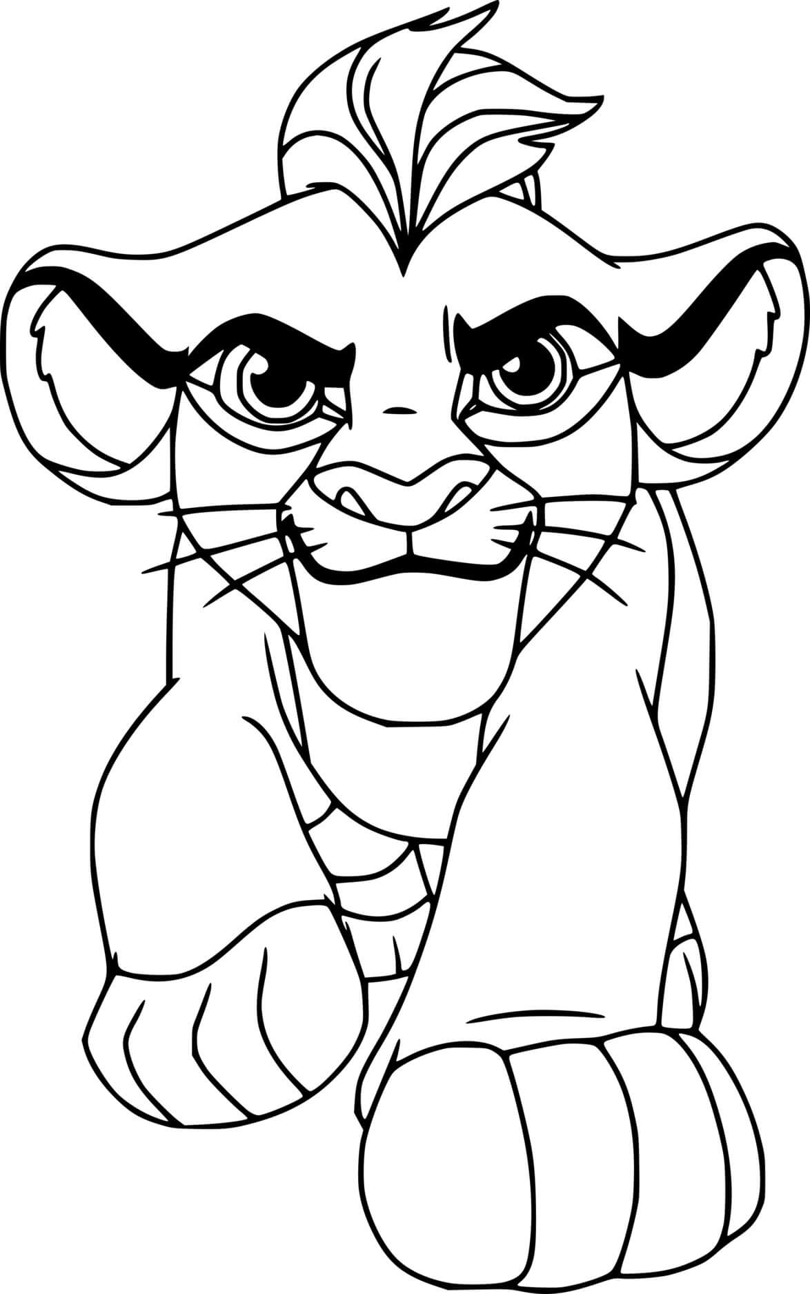 Coloriage Kion Marche - La Garde du Roi Lion - La Garde du Roi lion à imprimer