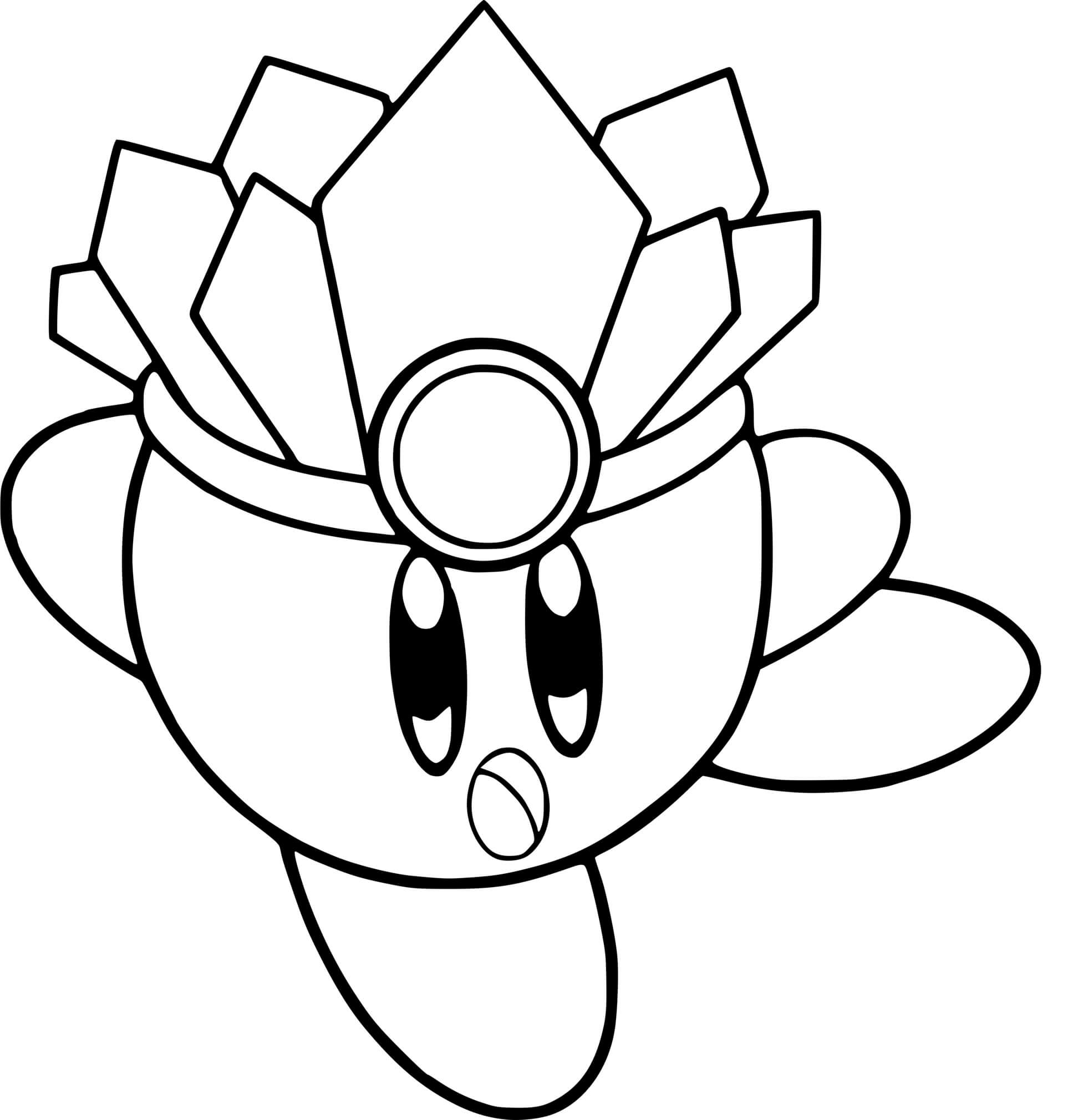 Coloriage Kirby Avec Une Couronne - Kirby à imprimer