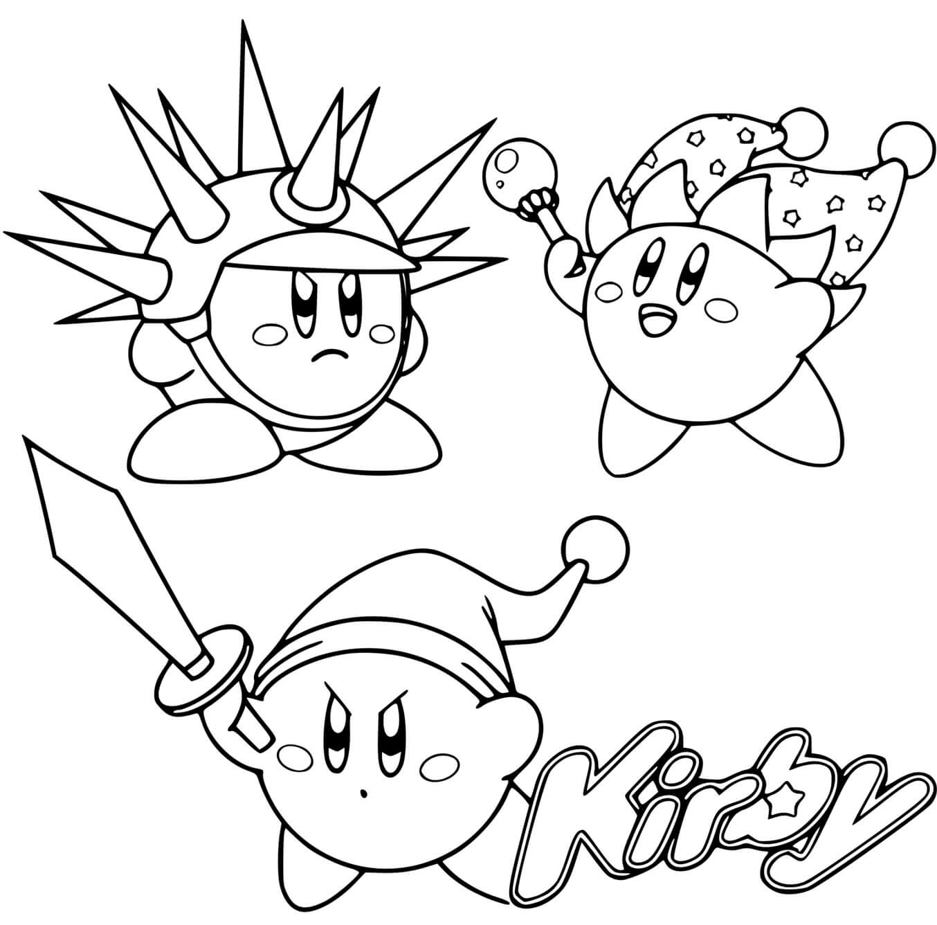 Coloriage Kirby Battle Royale - Kirby à imprimer