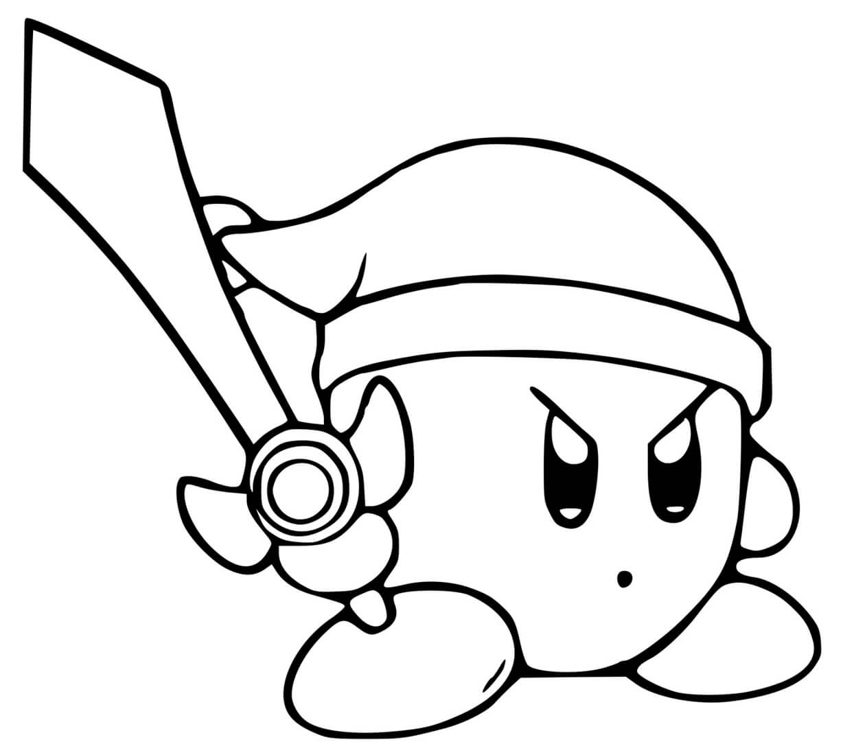 Coloriage Kirby En Mode Zelda - Kirby à imprimer