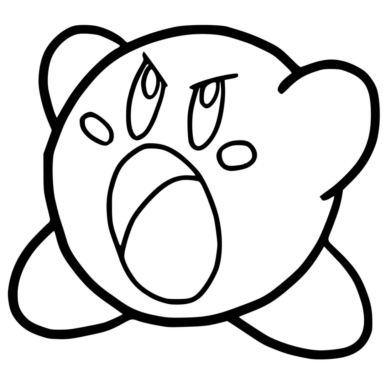 Coloriage Kirby Est Fâché - Kirby à imprimer