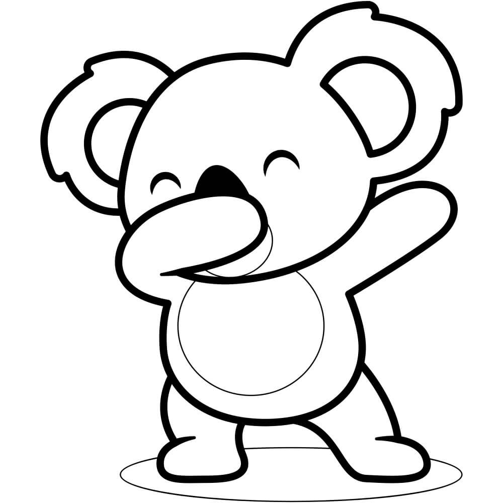 Coloriage Koala Fait Le Geste De Dab - Koala à imprimer