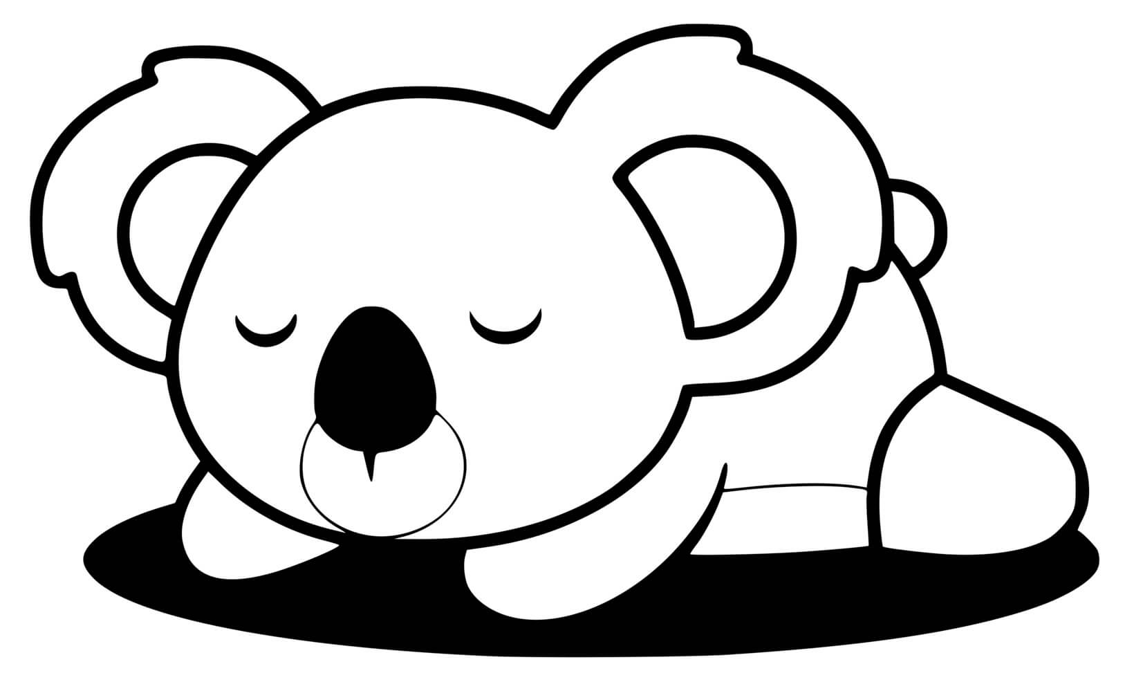 Coloriage Koala Mignon Dort - Koala à imprimer