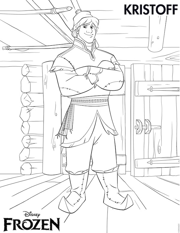 Coloriage Kristoff Frozen Disney - Elsa à imprimer