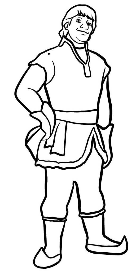 Coloriage Kristoff Le Fort Homme - La Reine des neiges à imprimer