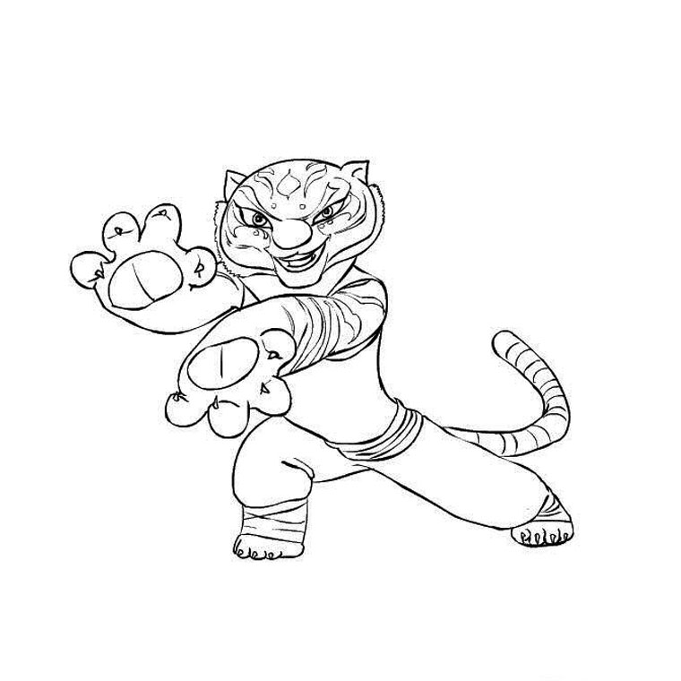 Coloriage Kung Fu Panda Tigresse - Animaux à imprimer
