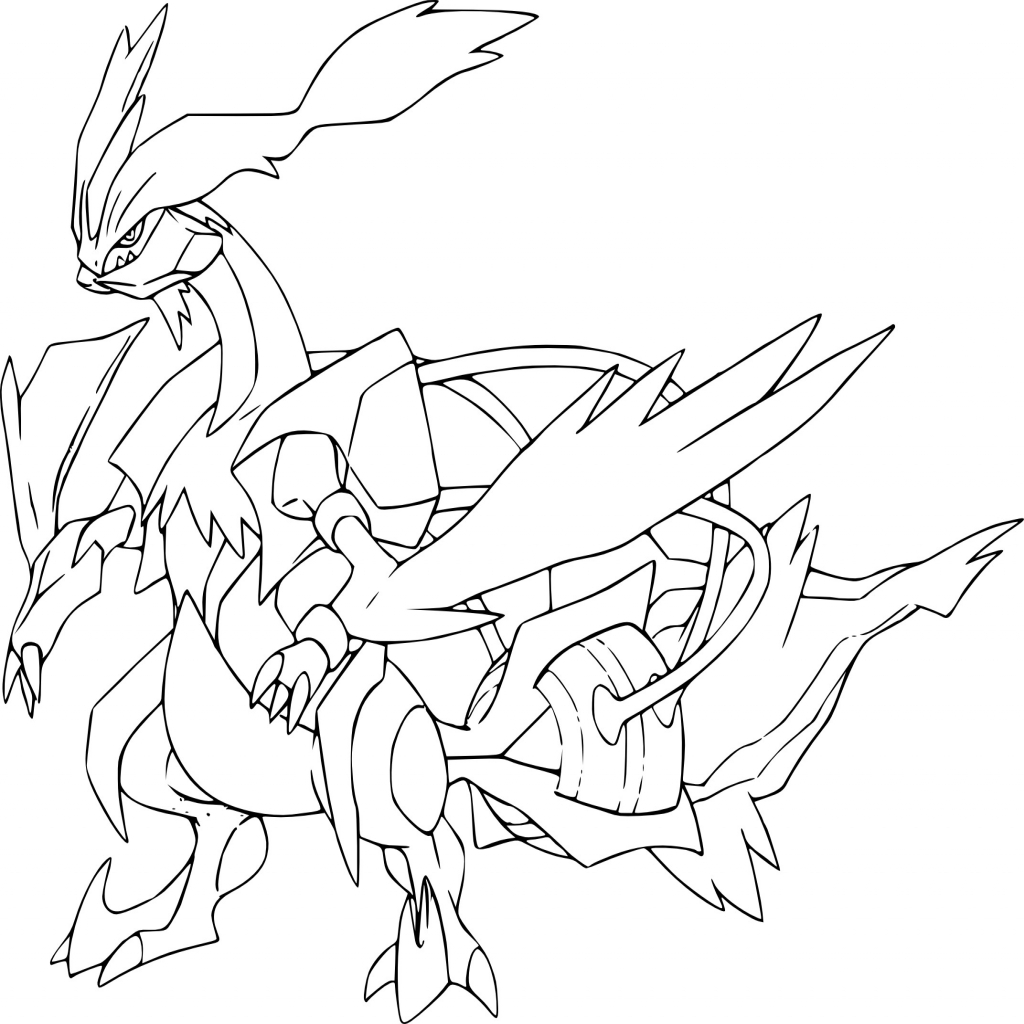 Coloriage Kyurem Blanc Pokemon Légendaire - Pokémon à imprimer
