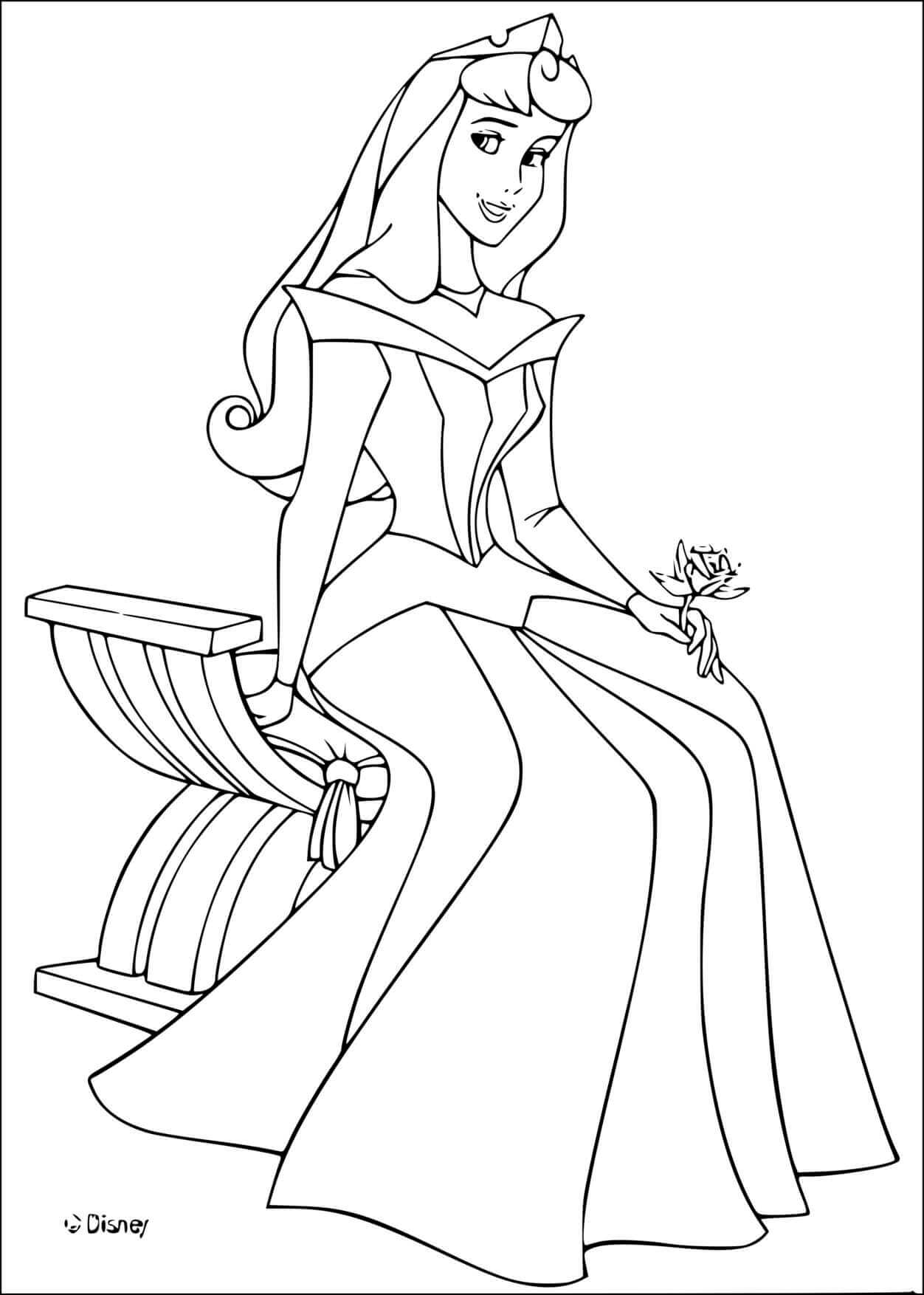 Coloriage La Belle Au Bois Dormant La Femme Princesse - La Belle au bois dormant à imprimer