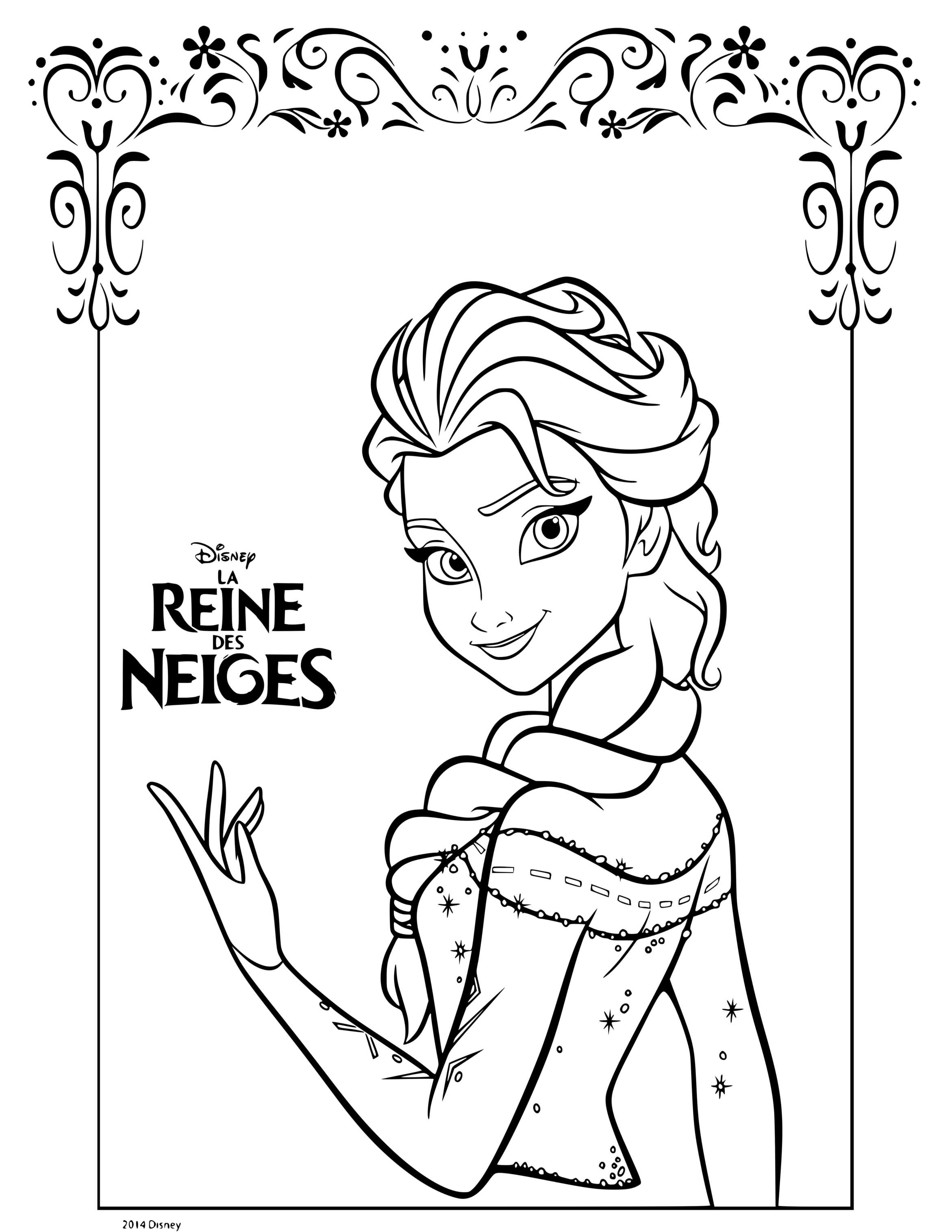 Coloriage La Belle Elsa Reine Des Neiges Frozen - La Reine des neiges à imprimer