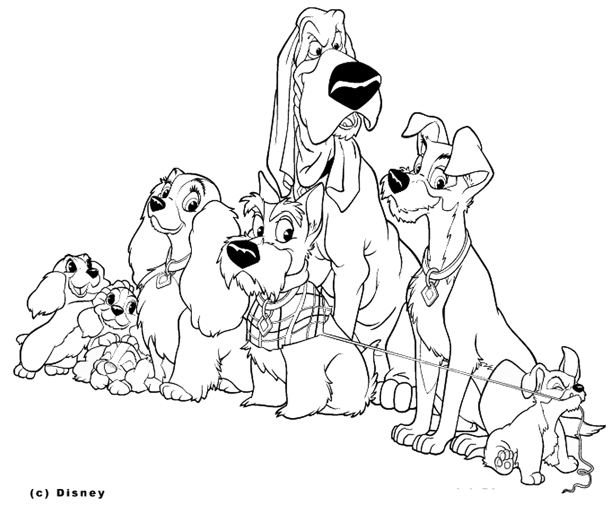 Coloriage La Belle Et Le Clochard Film Disney - Alphabet disney à imprimer