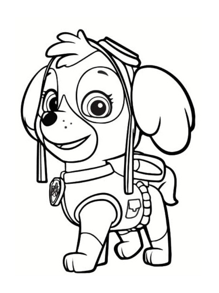 Coloriage Pat patrouille Noël stella adorable cocker - Pat patrouille noel à imprimer
