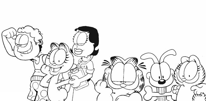 Coloriage La Famille Garfield - Garfield à imprimer