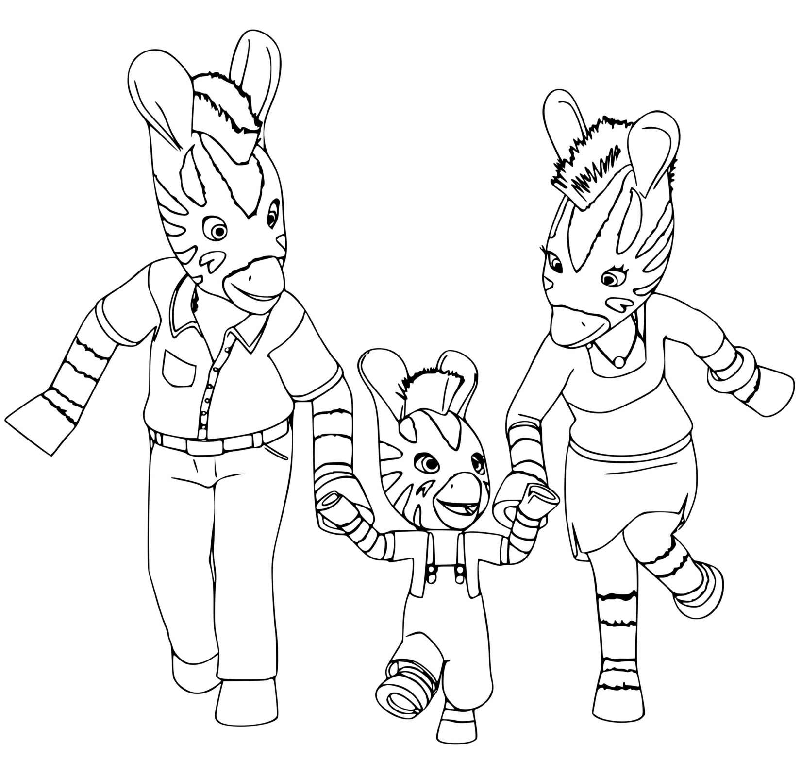 Coloriage La Famille Zou Les Zèbres - Zèbre à imprimer