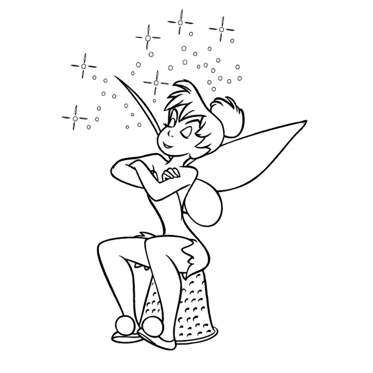 Coloriage La Fée Clochette - Peter pan à imprimer