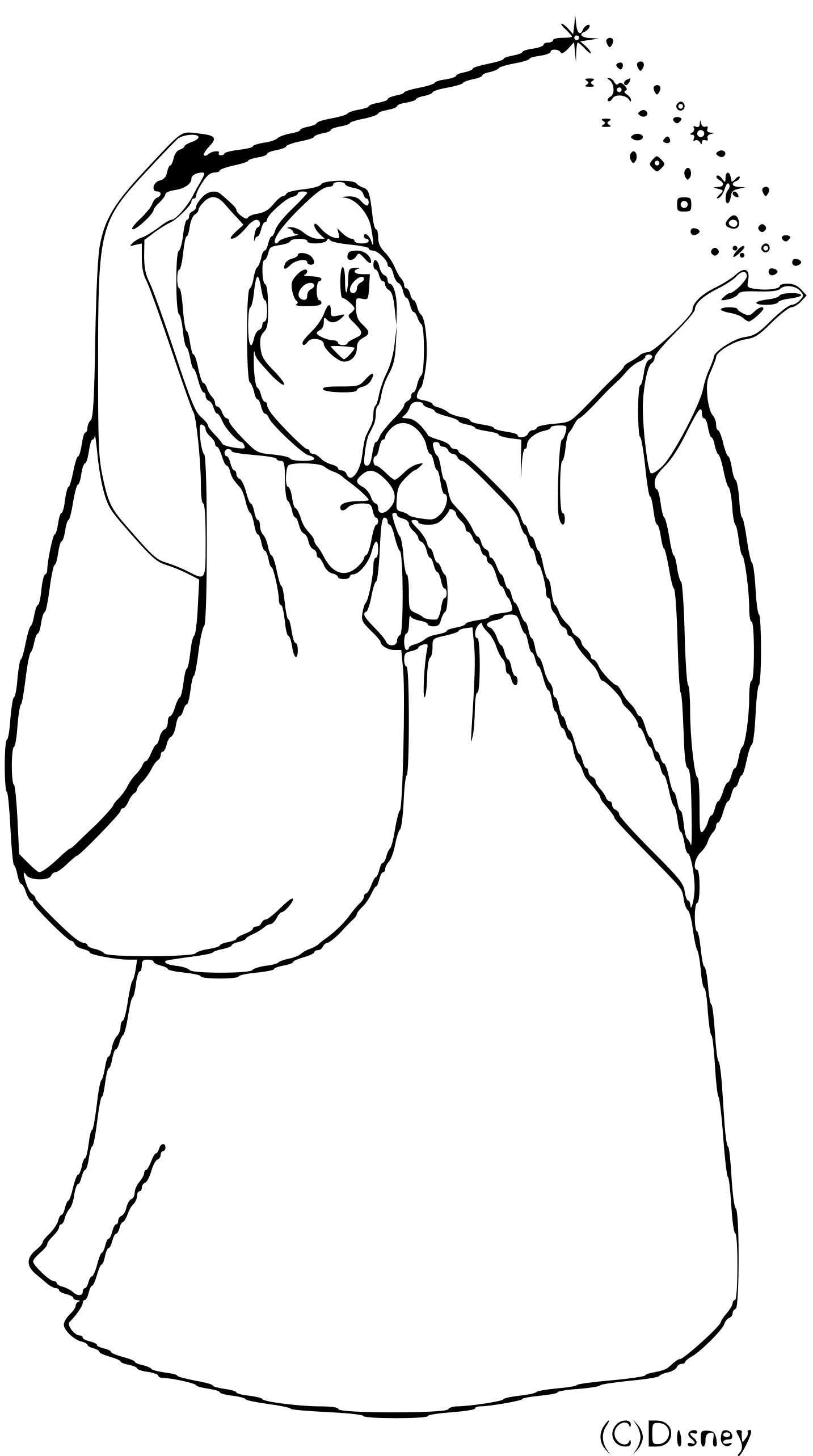 Coloriage La Fée Marraine - Cendrillon à imprimer