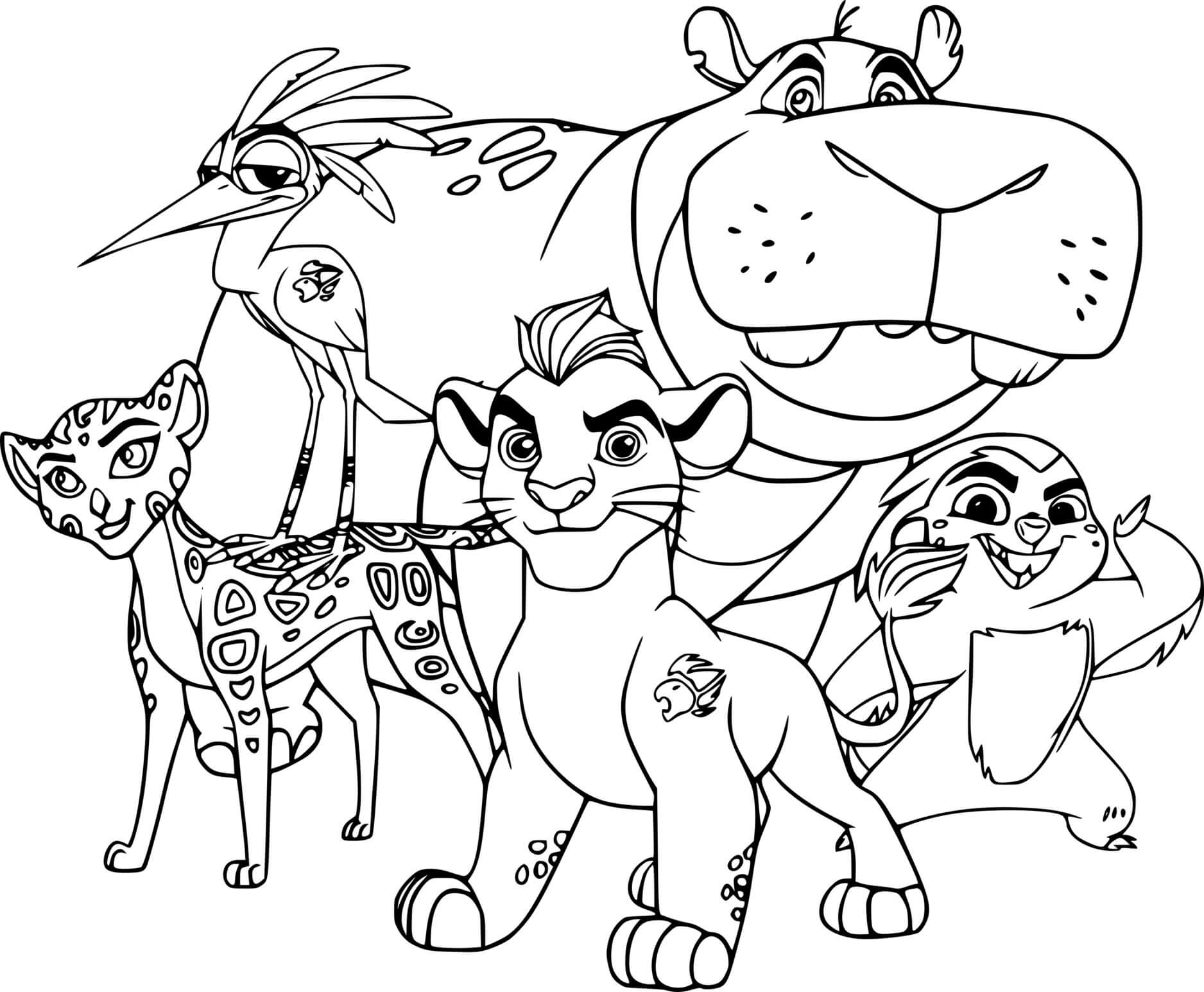 Coloriage Personnages de La Garde du Roi Lion - La Garde du Roi lion à imprimer