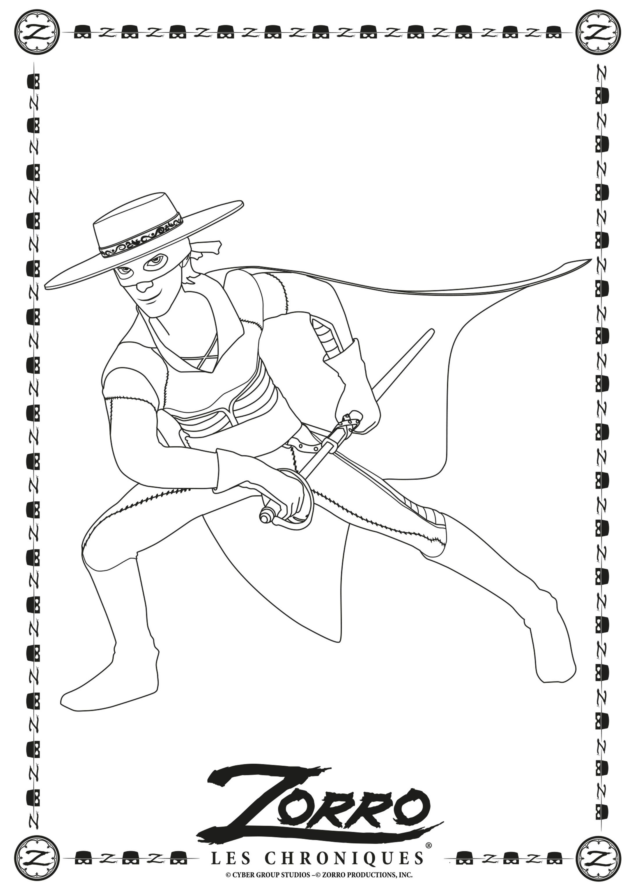 Coloriage La Légende De Zorro - Zorro à imprimer