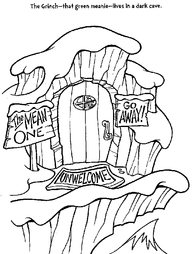 Coloriage La Maison Du Grinch The Mean One Pas Le Bienvenue - Grinch à imprimer