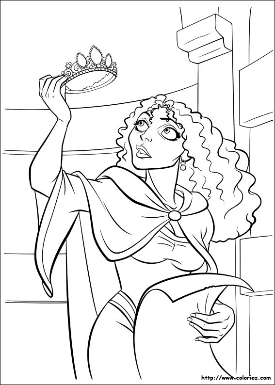 Coloriage La Mère De Gothel Disney - Raiponce à imprimer