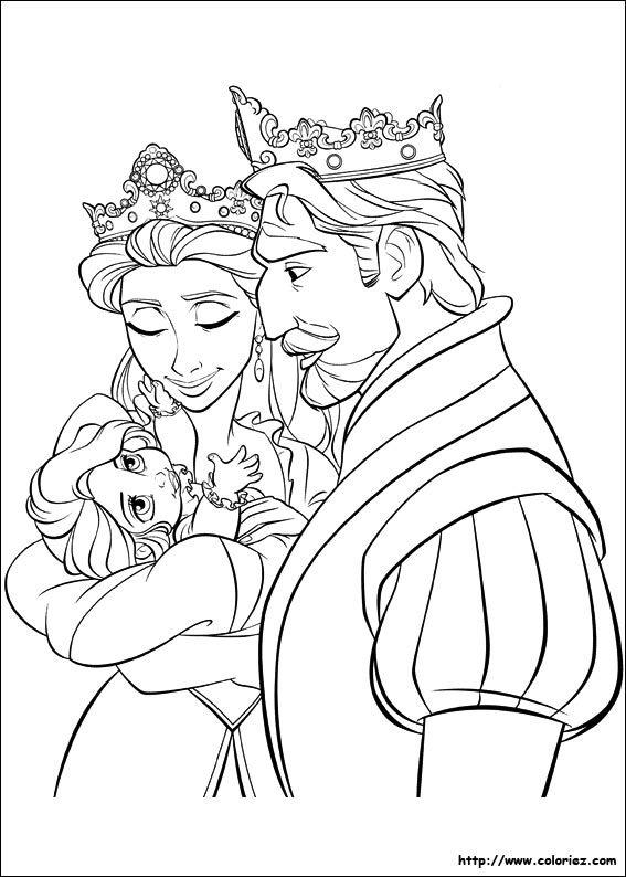 Coloriage La Naissance De Raiponce Princesse - Raiponce à imprimer