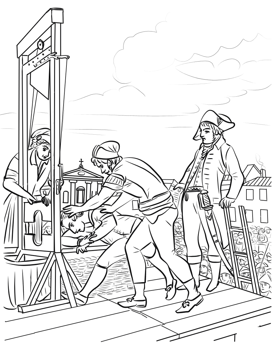 Coloriage La Peine De Mort Pour Robespierre France - France à imprimer