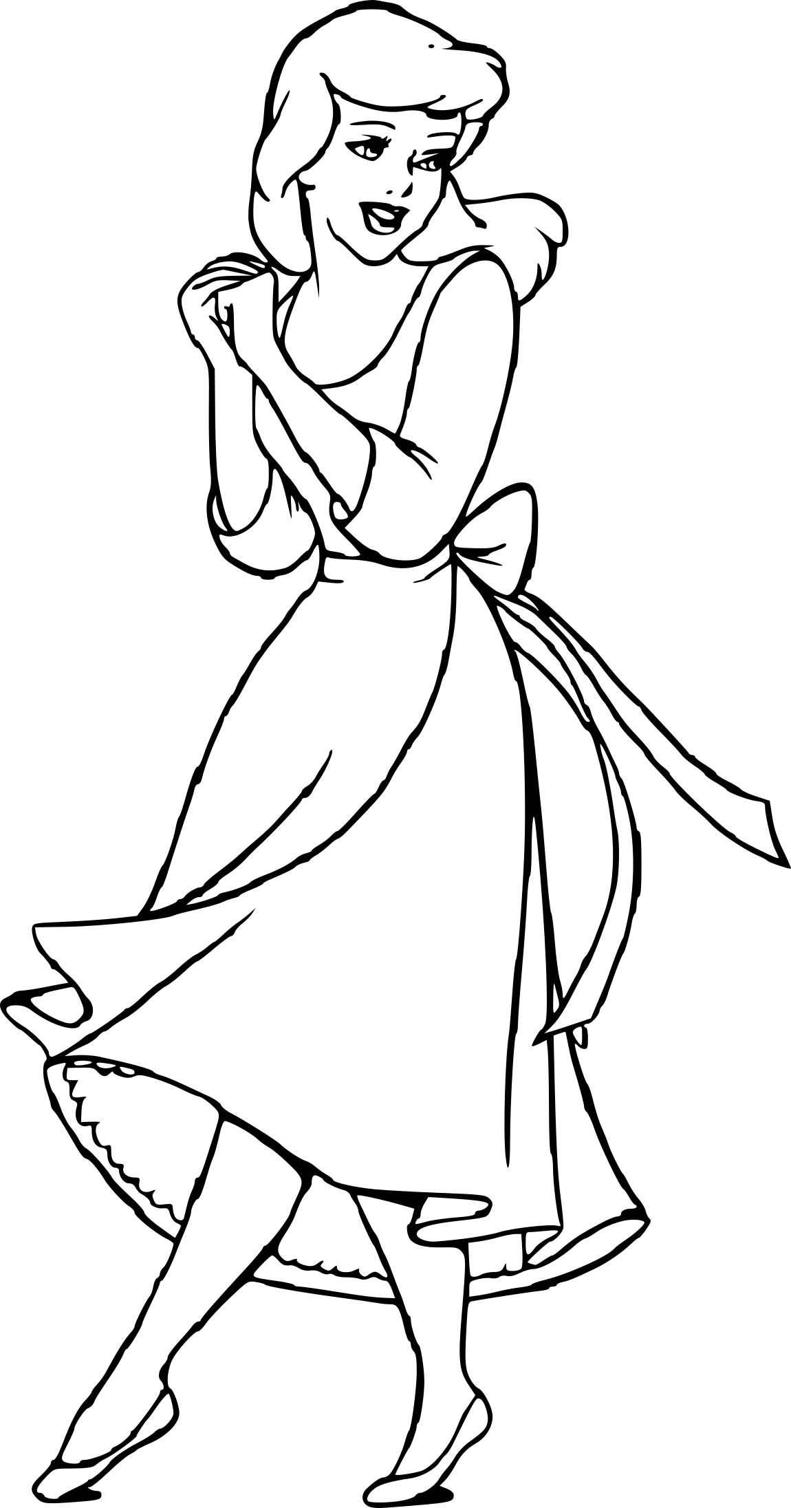 Coloriage La Petite Cendrillon En Robe - Cendrillon à imprimer